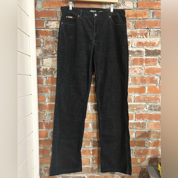 Eddie Bauer Denim - Eddie Bauer Black Corduroy Bootcut Denim Jeans Size 14 tall